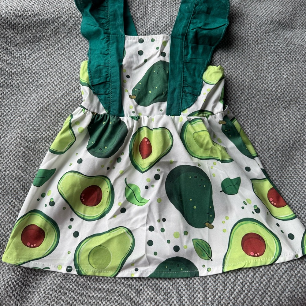 Avocado Baby Dress with Green Accents Size 6 Months